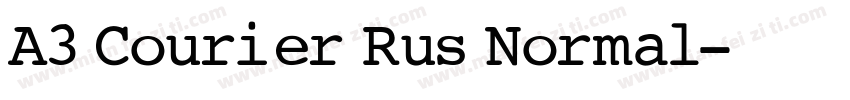 A3 Courier Rus Normal字体转换